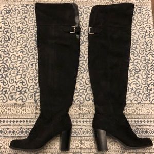 Thigh high black boots